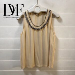 DIANE VON FURSTENBERG – Silk Embellished Top (M)